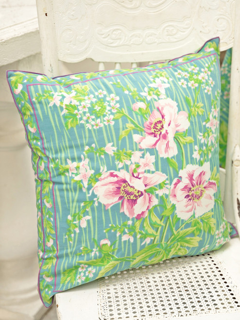 Waterlily Cushion Cover - Aqua