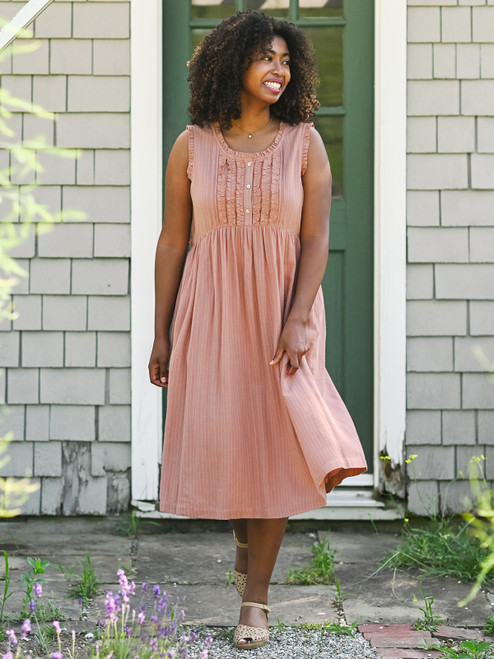 Porto Stripe Dress - Rose