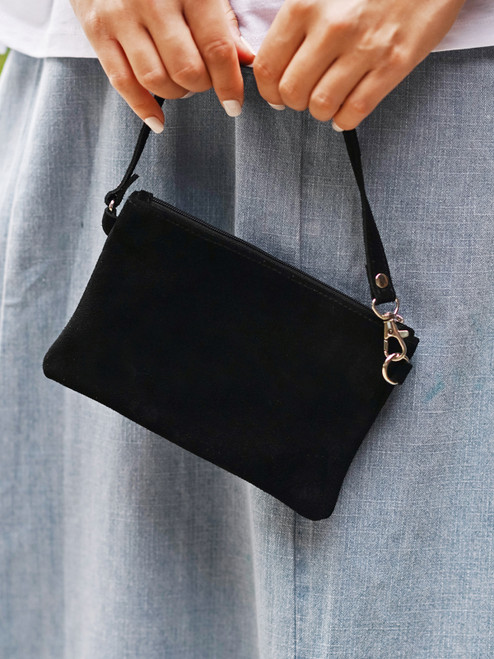 Suede Mini Wallet - Black