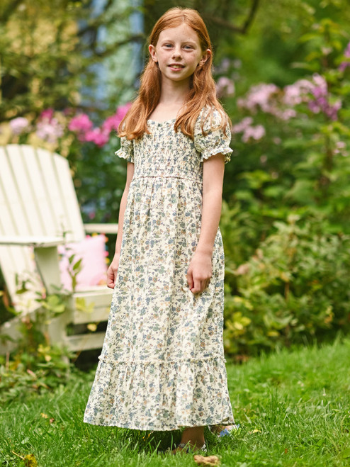 Millie Flower Kids Dress - Ecru