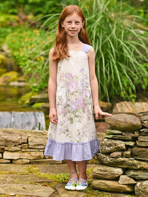 Cottage Rose Kids Dress - White