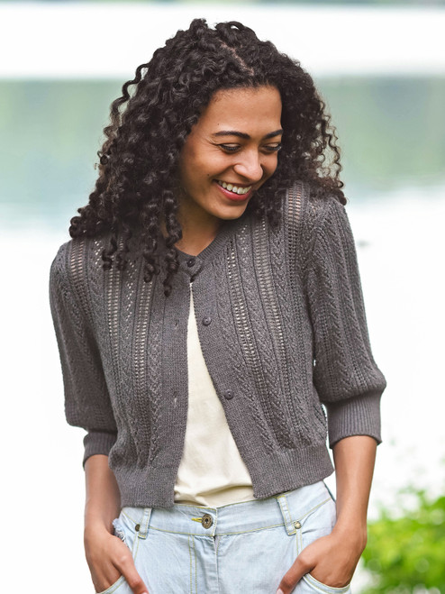Poet Crochet Sweater - Charcoal