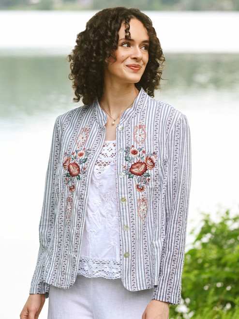 Country Trellis Jacket - Smoke White
