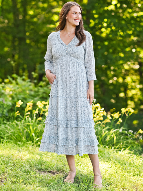 Hailey Prairie Dress - White Smoke