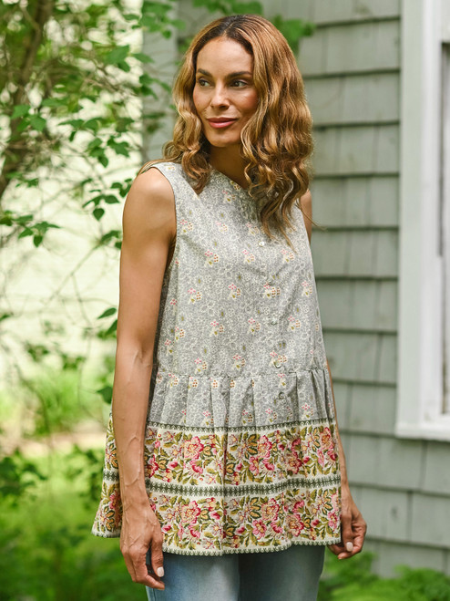 Emma Rose Sleeveless Blouse - Smoke