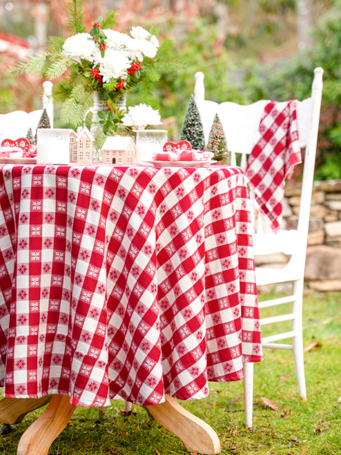 Charm Jacquard Round Cloth - Red