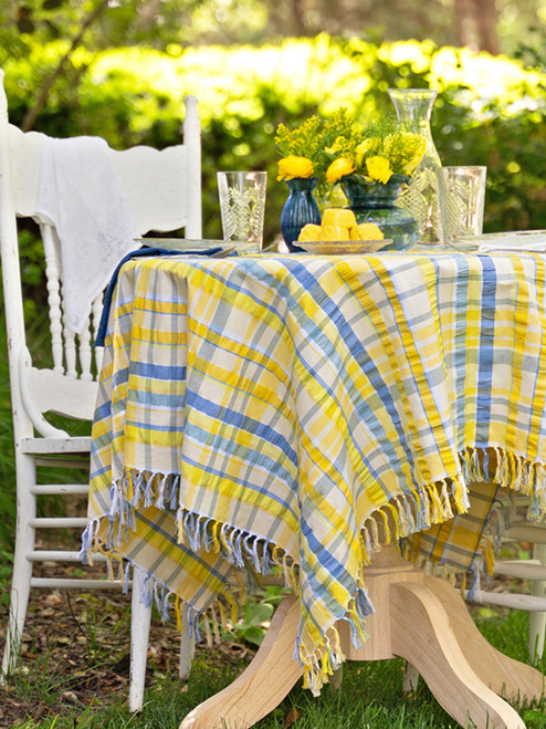 Provence Seersucker Tablecloth - Yellow