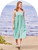Coastal Flower Young Lady Dress - Aqua