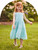 Alice Little Girls Dress - Aqua