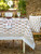 Happiness Block Print Tablecloth - Ecru