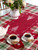 Wassailing Embroidered Table Scarf - Red