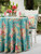 Cottage Rose Round Cloth - Turquoise