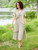 Sandstone Embroidered Dress - Smoky Quartz