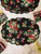 Strawberry Quilted Placemat Set of 4 - Black