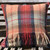 Norham fringed 100% wool plaid cushion