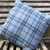 Island Blue plaid pure wool cushion