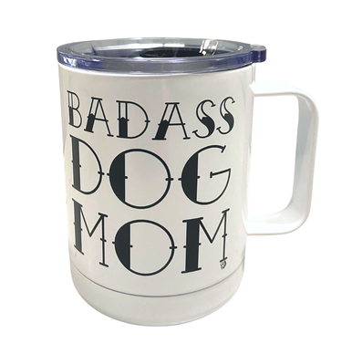 Mug De Voyage Isolé En Acier Inoxydable 16 Oz – Marque MIP, Motif 'Best Dog Mom Ever'