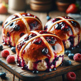 Jam-Glazed Hot Cross Buns For Easter