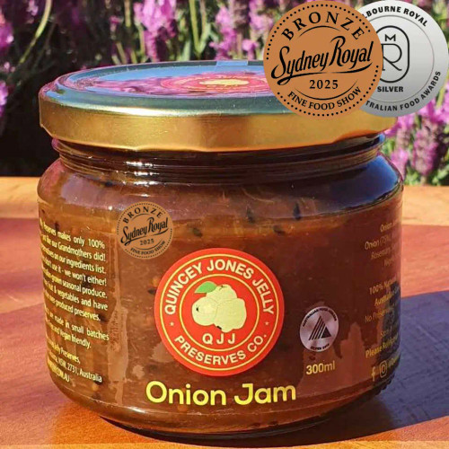Onion Jam 300 ml jar – Quincey Jones Jelly savoury relish with mustard and herbs