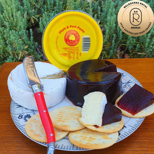 Plum & Port Paste 200g jar with deep plum label and Quincey Jones branding