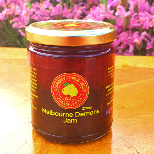 Melbourne Demons Jam – 270ml front label with bold red AFL-inspired design