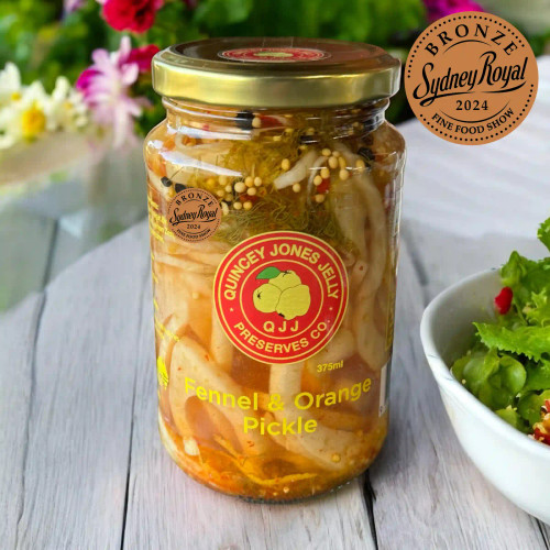 Fennel & Orange Pickle – 375ml jar with artisan label and orange tones