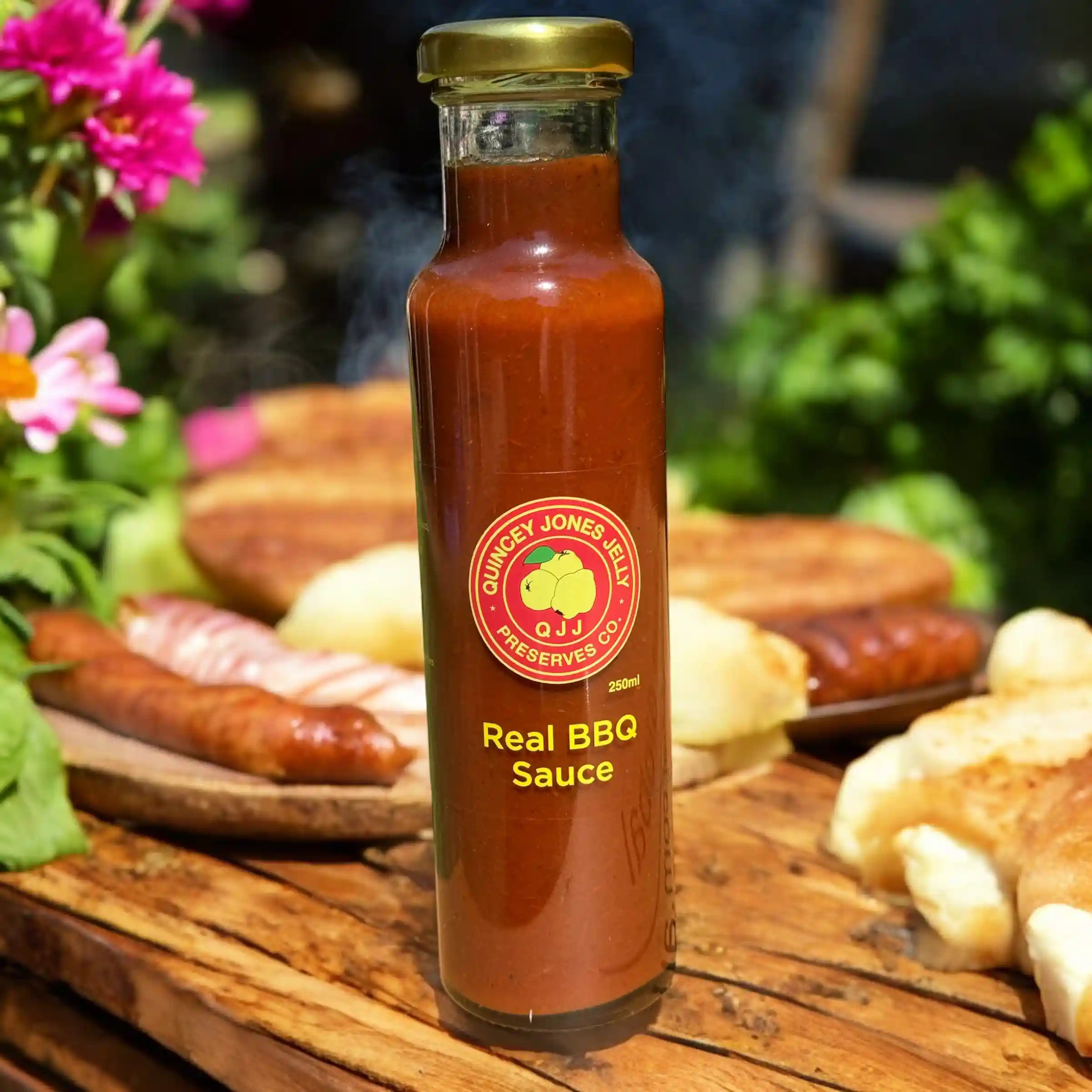 Real BBQ Sauce – 250ml label featuring rich tomato-based sauce Real BBQ Sauce – 250ml label featuring rich tomato-based sauce