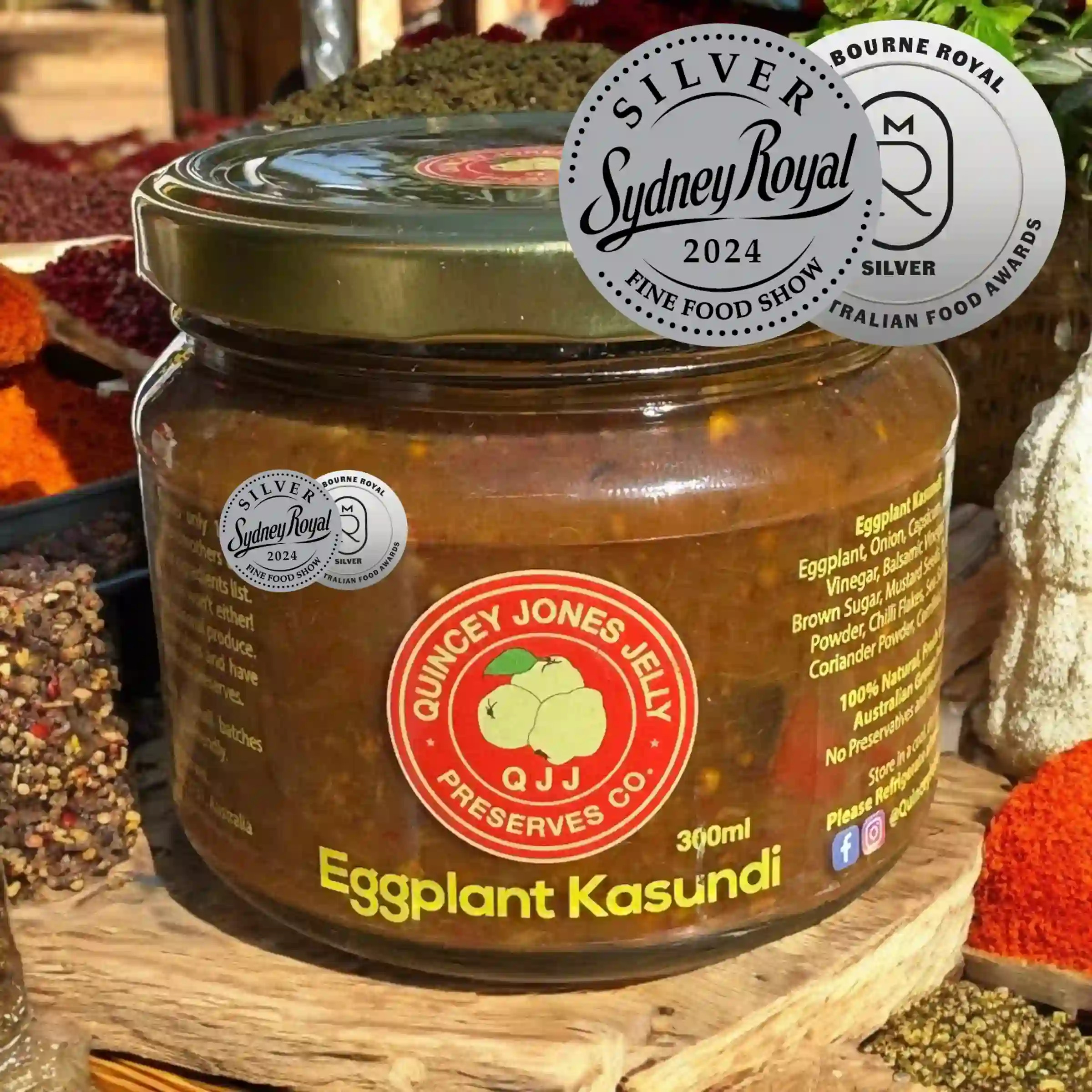 Eggplant Kasundi – 300ml jar with rustic artisan label