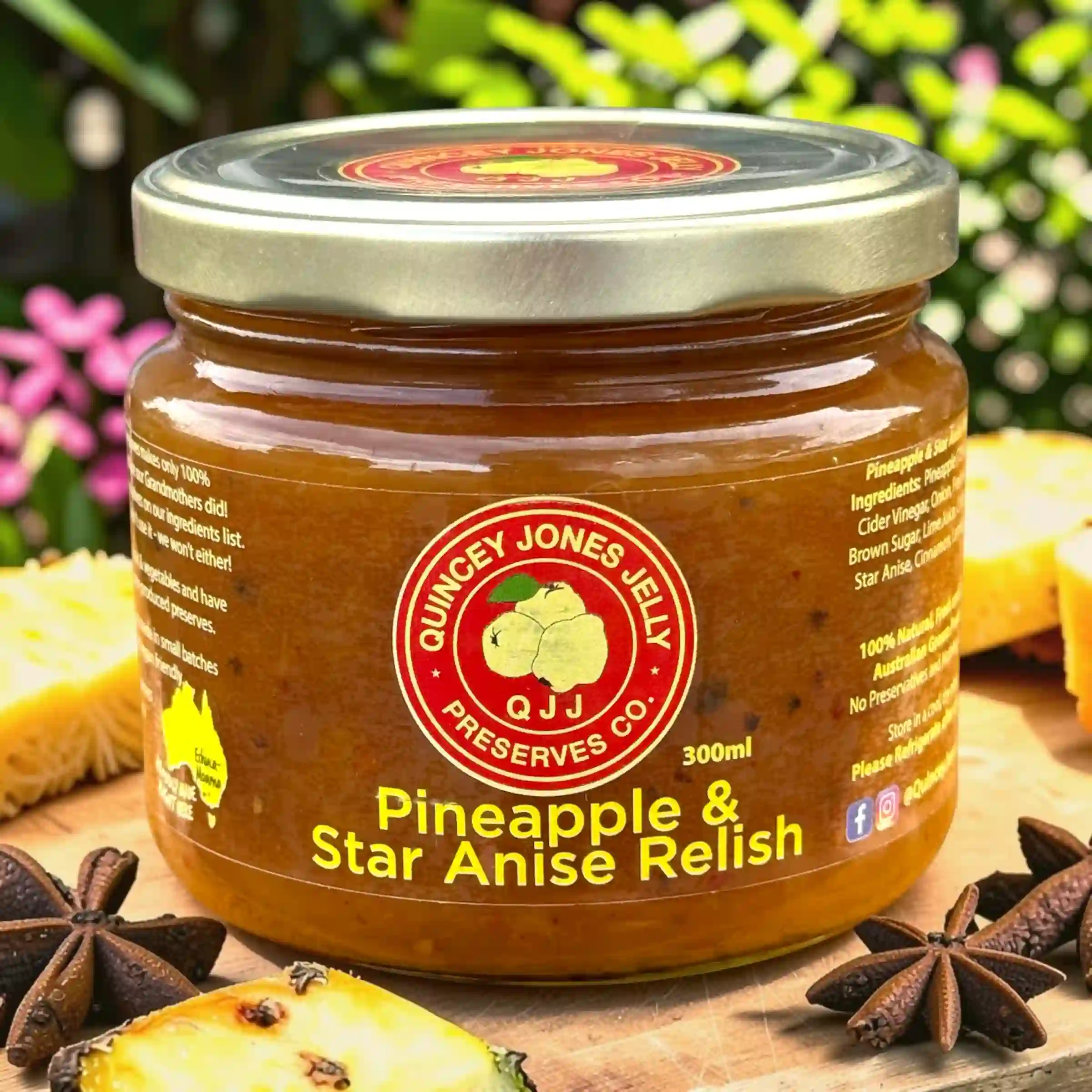 Pineapple & Star Anise Relish 300ml – artisan Australian pineapple relish with star anise
