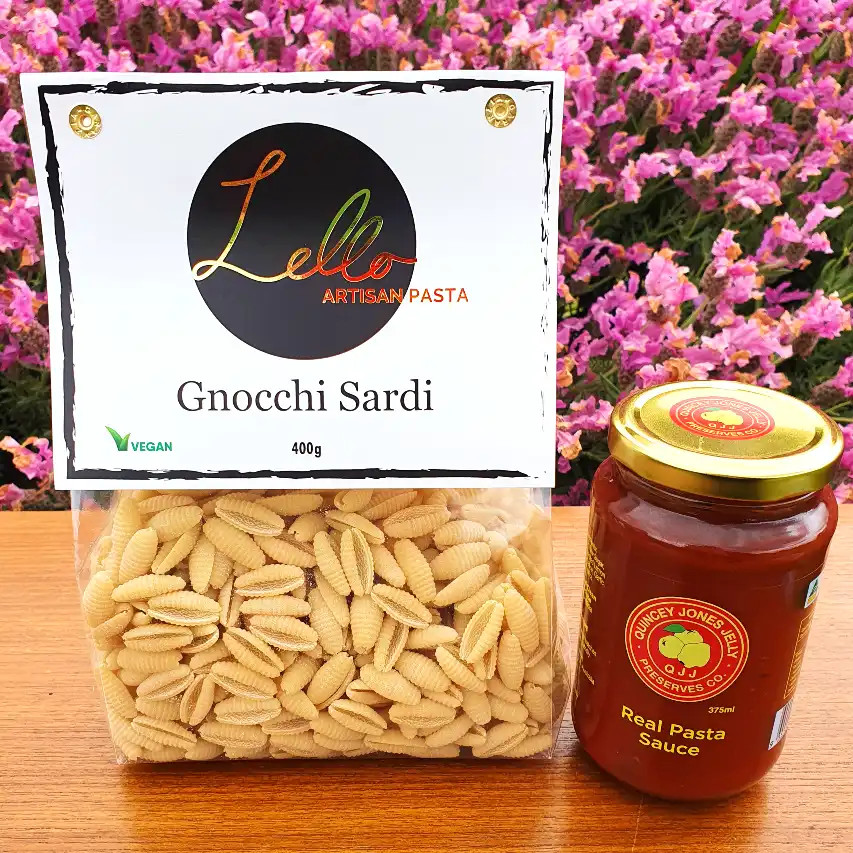 Artisan Gnocchi Sardi Pasta Sauce 375ml – QJJ handmade front label