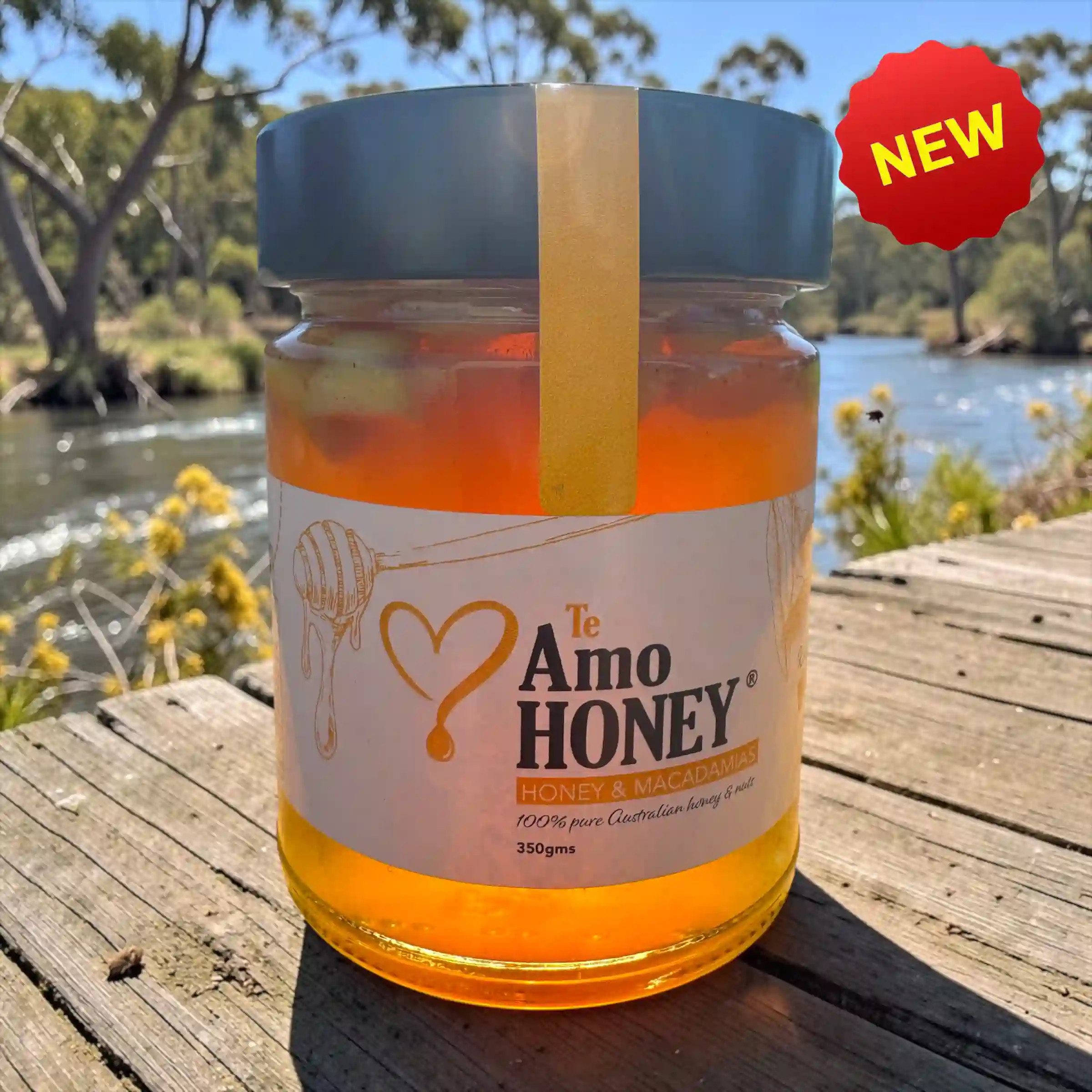 Honey & Macadamias (350g) - Te Amo Honey