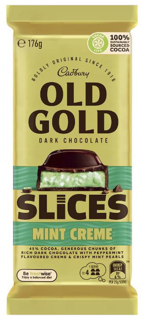Cadbury Old Gold Dark Chocolate Slices Mint Creme (176g)