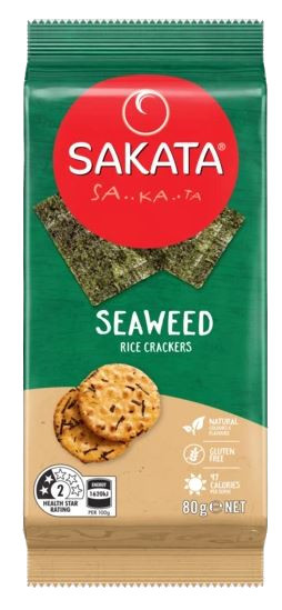 Sakata Gluten Free Rice Crackers - Seaweed (80g)