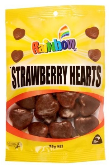 Rainbow Strawberry Flavoured Hearts (95g)