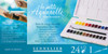  Sennelier La Petite Aquarelle Watercolor Set, 24-Color Half Pan Set 