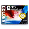Golden Artist Colors Golden OPEN Slow-Drying Acrylic Mixing Set - 12x22mL & 1oz OPEN Thinner 