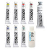 Golden Artist Colors Golden Heavy Body Acrylic Traditional Set, Includes 7x22mL Paints, 59mL White, & 2oz Glazing Liquid 