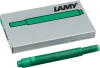 LAMY T10 Fountain Pen Ink Cartridge, Green (5pk)