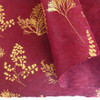 Lamali Decorative Lokta Paper, 20" x 30", 60gsm, Deckled Edges, "Botanic Gold/Burgundy"