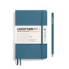 Leuchtturm 1917 Leuchtturm Softcover Paperback (B6+) Notebook, Stone Blue, 123 p., dotted