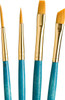 Princeton Artist Brush Company Princeton Brush RealValue Set, Short Handle Series 9100, #9173, Golden Taklon, 4pk  Princeton Artist Brush Company Princeton Brush RealValue Set, Short Handle Series 9100, #9173, Golden Taklon, 4pk