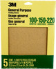 3M CO. General Purpose Sanding Sheets, 9"X11", 5pk Assorted Grit 