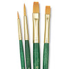 Princeton Artist Brush Company Princeton Brush RealValue Set, Short Handle Series 9100, #9116, Golden Taklon, 4pk 