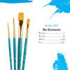 Princeton Artist Brush Company Princeton Brush RealValue Set, Short Handle Series 9100, #9171, Golden Taklon, 4pk 