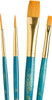 Princeton Artist Brush Company Princeton Brush RealValue Set, Short Handle Series 9100, #9172, Golden Taklon, 4pk 