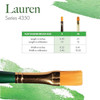 Princeton Artist Brush Company Princeton Brush Lauren Golden Synthetic, Series 4350, Flat Shader 4 
