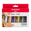 Royal Talens Amsterdam Standard Series Acrylic Paint Set, Portrait Colors, Set of 6 x 20mL 