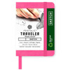  Pentalic Recycled Traveler Pocket Journal Sketchbook, 3"x4", Bright Pink 