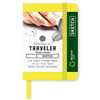  Pentalic Recycled Traveler Pocket Journal Sketchbook, 3"x4", Citrine Yellow 