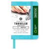 Pentalic Recycled Traveler Pocket Journal Sketchbook, 3"x4", Turquoise